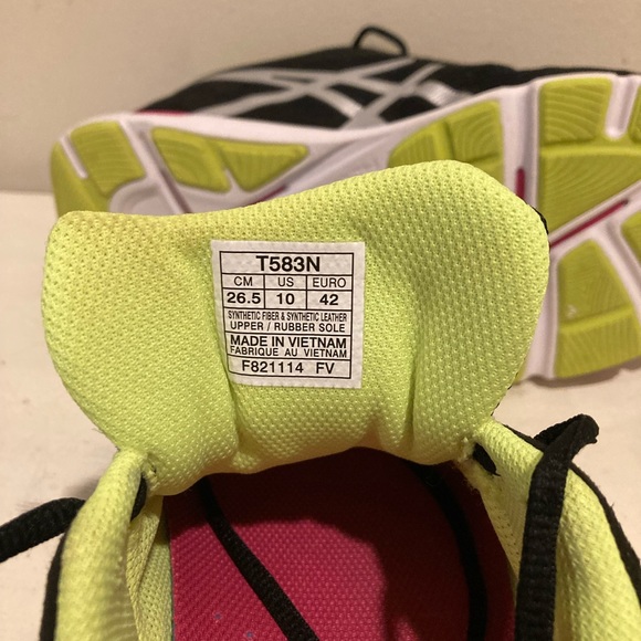 ASICS T583N.9920 33-FA Women's Sz 10 Onyx/Hot Pink Mesh/Synthetic Running Shoes - Picture 8 of 9